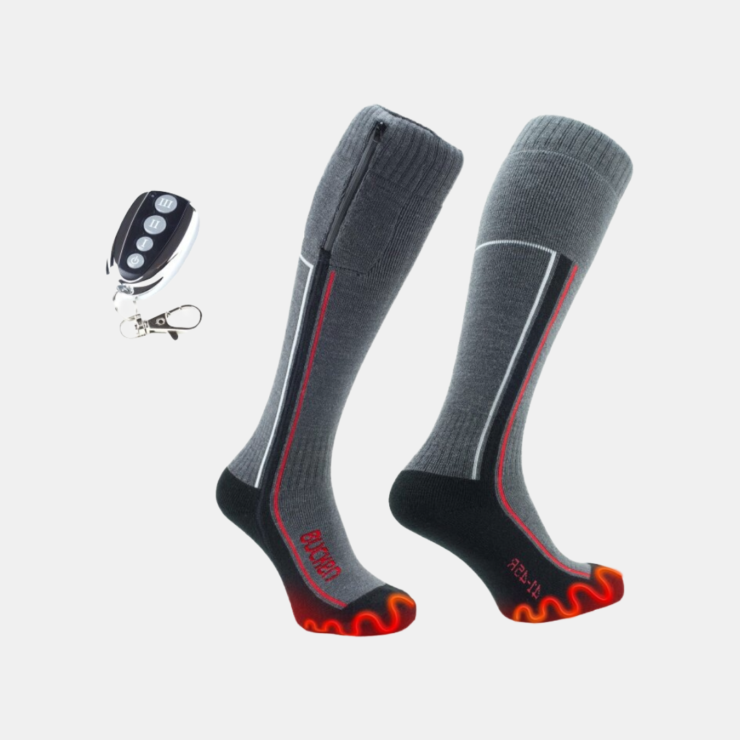 Bucken – Värmestrumpor med Merinoull, Fjärrkontroll, Batterier & USB-laddning, , från Bucken, hos Heat North